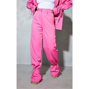 Petite Pink Oversized Tie Hem Suit Pants Size 4